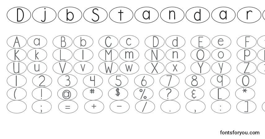 Schriftart DjbStandardizedTestOval – Alphabet, Zahlen, spezielle Symbole