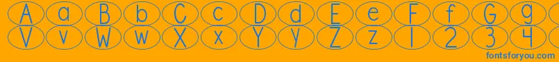 DjbStandardizedTestOval Font – Blue Fonts on Orange Background