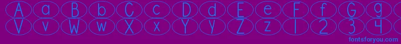 DjbStandardizedTestOval Font – Blue Fonts on Purple Background