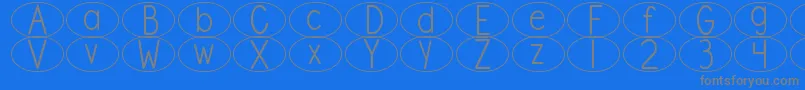 DjbStandardizedTestOval Font – Gray Fonts on Blue Background