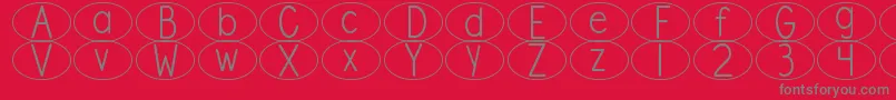 DjbStandardizedTestOval Font – Gray Fonts on Red Background