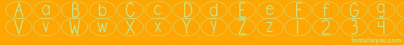 DjbStandardizedTestOval Font – Green Fonts on Orange Background