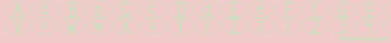 DjbStandardizedTestOval Font – Green Fonts on Pink Background