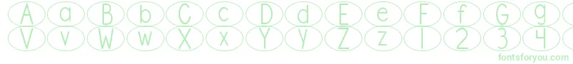 DjbStandardizedTestOval Font – Green Fonts on White Background