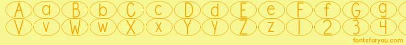 DjbStandardizedTestOval Font – Orange Fonts on Yellow Background