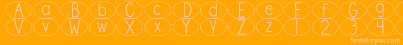 fuente DjbStandardizedTestOval – Fuentes Rosadas Sobre Fondo Naranja