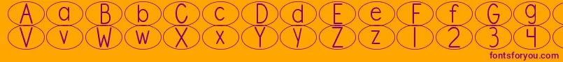 Czcionka DjbStandardizedTestOval – fioletowe czcionki na pomarańczowym tle