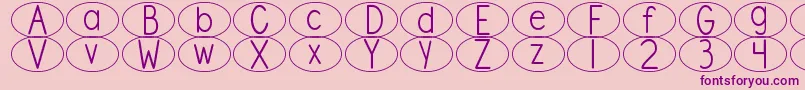 DjbStandardizedTestOval Font – Purple Fonts on Pink Background