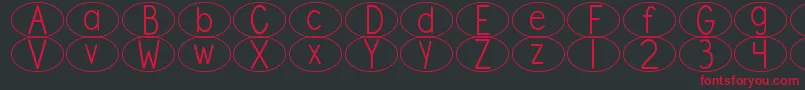 DjbStandardizedTestOval Font – Red Fonts on Black Background