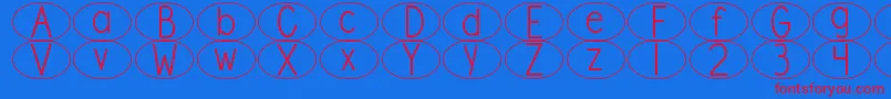 Шрифт DjbStandardizedTestOval – красные шрифты на синем фоне