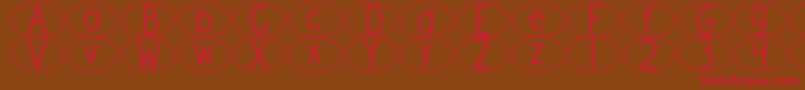 DjbStandardizedTestOval Font – Red Fonts on Brown Background