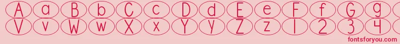 DjbStandardizedTestOval Font – Red Fonts on Pink Background