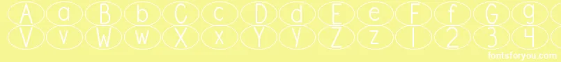 DjbStandardizedTestOval Font – White Fonts on Yellow Background