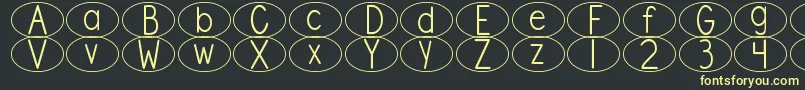 DjbStandardizedTestOval Font – Yellow Fonts on Black Background