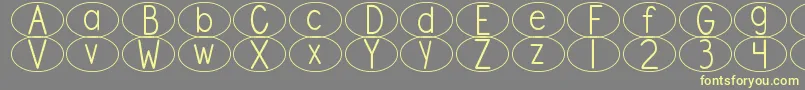 DjbStandardizedTestOval Font – Yellow Fonts on Gray Background