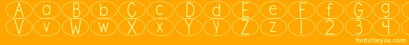 DjbStandardizedTestOval Font – Yellow Fonts on Orange Background