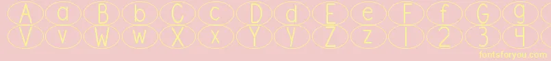 DjbStandardizedTestOval Font – Yellow Fonts on Pink Background