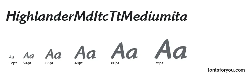HighlanderMdItcTtMediumita Font Sizes