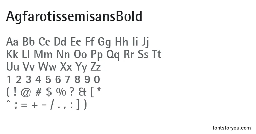 Schriftart AgfarotissemisansBold – Alphabet, Zahlen, spezielle Symbole