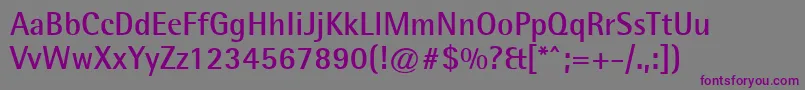 フォントAgfarotissemisansBold – 紫色のフォント、灰色の背景