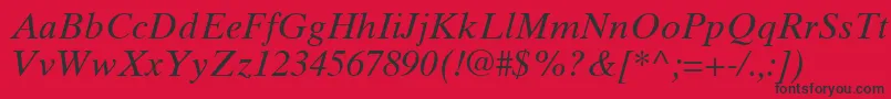 TimesTenGreekInclined Font – Black Fonts on Red Background