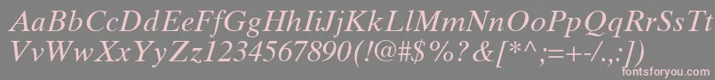 TimesTenGreekInclined Font – Pink Fonts on Gray Background