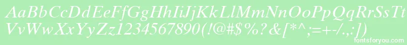 TimesTenGreekInclined Font – White Fonts on Green Background