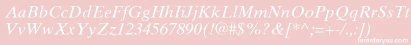 TimesTenGreekInclined Font – White Fonts on Pink Background