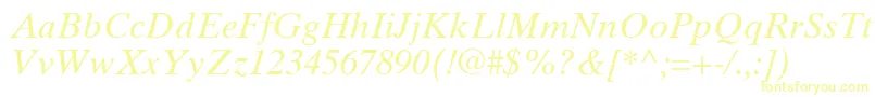 TimesTenGreekInclined Font – Yellow Fonts on White Background