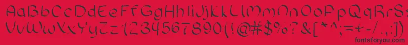 Sloppyhand Font – Black Fonts on Red Background