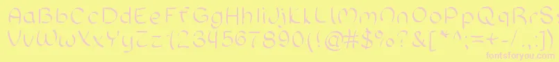 Sloppyhand Font – Pink Fonts on Yellow Background