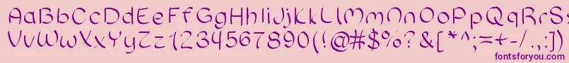 Sloppyhand Font – Purple Fonts on Pink Background