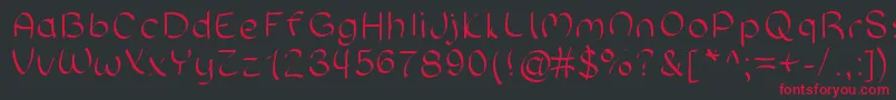 Sloppyhand Font – Red Fonts on Black Background