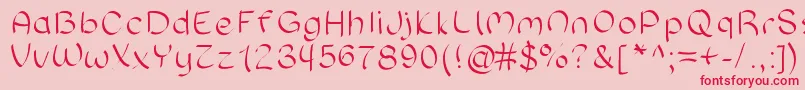 Sloppyhand Font – Red Fonts on Pink Background