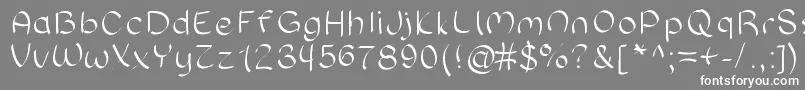 フォントSloppyhand – 灰色の背景に白い文字