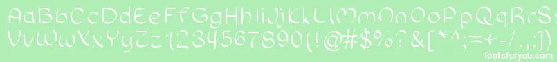 Sloppyhand Font – White Fonts on Green Background