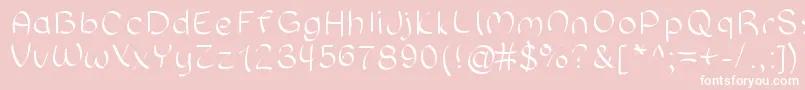 Sloppyhand Font – White Fonts on Pink Background