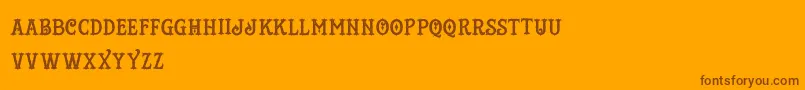 フォントTattooShop – オレンジの背景に茶色のフォント