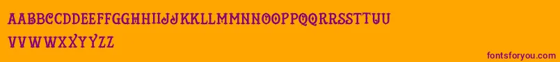 TattooShop Font – Purple Fonts on Orange Background