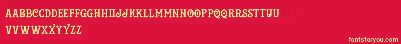 TattooShop Font – Yellow Fonts on Red Background