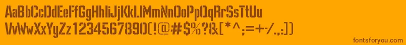 Dangerc Font – Brown Fonts on Orange Background