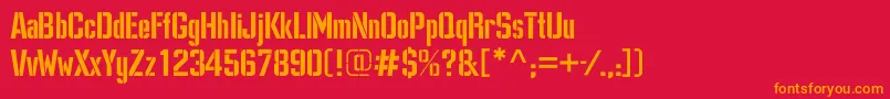 Dangerc Font – Orange Fonts on Red Background