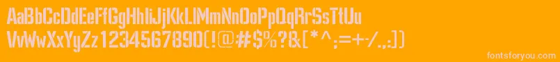 Dangerc Font – Pink Fonts on Orange Background