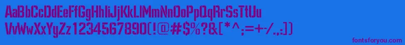 Dangerc Font – Purple Fonts on Blue Background