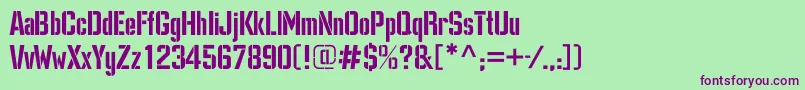 Dangerc Font – Purple Fonts on Green Background