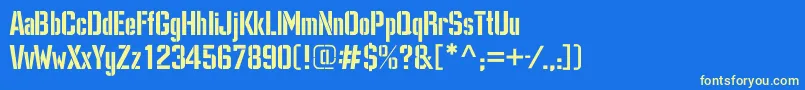 Dangerc Font – Yellow Fonts on Blue Background