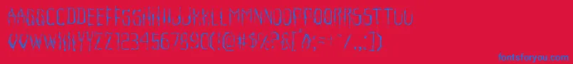Horroroidlight Font – Blue Fonts on Red Background