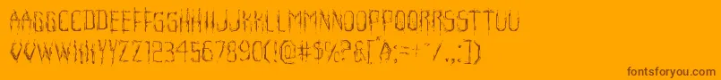 Horroroidlight Font – Brown Fonts on Orange Background