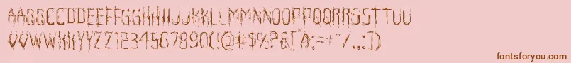 Horroroidlight Font – Brown Fonts on Pink Background