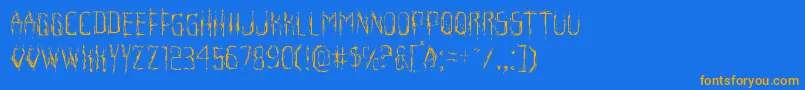 Horroroidlight Font – Orange Fonts on Blue Background